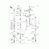 Схема узла: Передняя вилка(1/2) для Kawasaki KX250/ KX252 KX250F