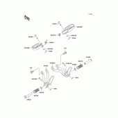 Схема вузла: Підніжки для Kawasaki KL250 KL250 Super Sherpa