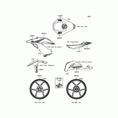 Схема вузла: Decals(Gray) для Kawasaki ZX636 Ninja ZX-6R ABS