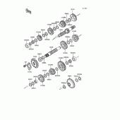 Схема вузла: Трансмісія для Kawasaki KL650 KLR650