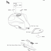 Схема узла: Информационные наклейки для Kawasaki ZR1000 Z1000 ABS