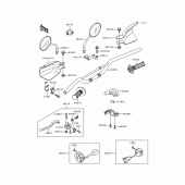 Схема узла: Руль & Пульт управления рулевой для Kawasaki KLX650 KLX650 Motard