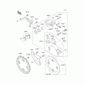 Схема узла: Задний тормоз для Kawasaki KX450 KX450F