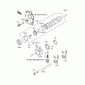 Схема узла: Копирный вал & Вилки для Kawasaki ZR750 ZR-7S