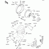 Схема вузла: Headlight(s) для Kawasaki ZR1100 ZRX1100-II