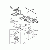 Схема узла: Электрооборудование для Kawasaki ZX1100 GPZ1100