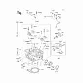 Схема вузла: Головка циліндра для Kawasaki KL650 KL650 Tengal