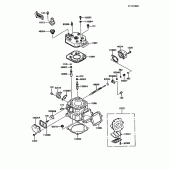 Схема вузла: Cylinder head/cylinder для Kawasaki KMX125