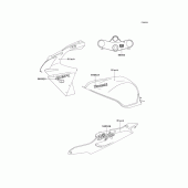 Схема вузла: Decals(black)(zx900-e1) для Kawasaki ZX900 Ninja ZX-9R