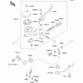 Схема узла: Передний тормозной цилиндр для Kawasaki VN1500 VN1500 Drifter