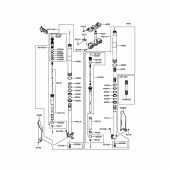 Схема вузла: Вилка передньої осі для Kawasaki KX250/ KX252 KX250F