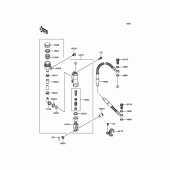 Схема вузла: Задній гальмівний циліндр для Kawasaki KX65