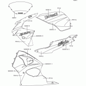 Схема вузла: Decals(ebony/gray/blue) для Kawasaki ZX600 Ninja ZX-6R
