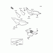 Схема вузла: Задні бічні обтічники & Захист ланцюга (KLE400-A6) для Kawasaki KLE400