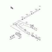 Схема вузла: Задній важіль (Маятник) для Kawasaki BJ250 Estrella