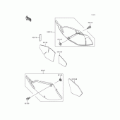 Схема вузла: Задні бічні обтічники & Захист ланцюга для Kawasaki KLX300R