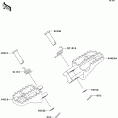 Схема узла: Подножки для Kawasaki KX125