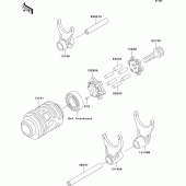 Схема вузла: Gear change drum/shift fork(s) для Kawasaki KX125