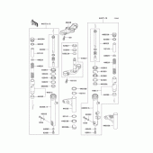 Схема вузла: Вилка передньої осі для Kawasaki BJ250 Estrella