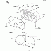 Схема вузла: Right engine cover(s) для Kawasaki VN800 Vulcan 800 Drifter