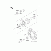 Схема вузла: Ступиця переднього колеса для Kawasaki KX100