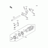 Схема вузла: Копірний вал & Вилки для Kawasaki ZX1100 GPZ1100