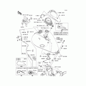 Схема вузла: Паливний бак(1/2) для Kawasaki VN900 Vulcan 900 Custom