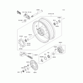 Схема узла: Заднее колесо & Приводная цепь для Kawasaki ZX900 Ninja ZX-9R