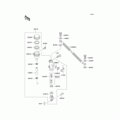 Схема узла: Задний тормозной цилиндр для Kawasaki KLE250 Anhelo