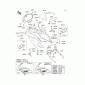 Схема вузла: Облицювальні елементи для Kawasaki EX500 Ninja 500R