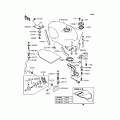 Схема вузла: Паливний бак для Kawasaki ZX400 ZZR400