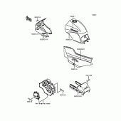 Схема вузла: Наклейки (зал-н/білий) для Kawasaki ZX900 GPZ900R