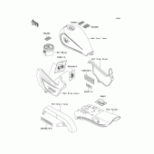 Схема вузла: Інформаційні наклейки для Kawasaki EN500 Vulcan 500