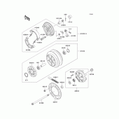 Схема вузла: Ступиця заднього колеса для Kawasaki EL250 Eliminator 250