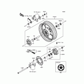 Схема узла: Ступица заднего колеса для Kawasaki EX300 Ninja 300