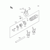 Схема вузла: Копірний вал & Вилки для Kawasaki KLE400