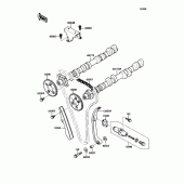 Схема узла: Распредвал & Цепь ГРМ & Натяжитель для Kawasaki ZX1100 Ninja ZX-11