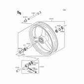 Схема вузла: Ступиця переднього колеса для Kawasaki ZR750 ZR-7S
