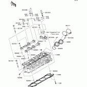 Схема узла: Головка цилиндра для Kawasaki ZG1400 1400GTR ABS
