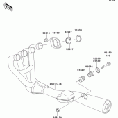 Схема вузла: Вихлопна система для Kawasaki ZR550 Zephyr