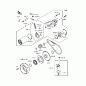 Схема узла: Стартер электрический & Привод стартера для Kawasaki BJ250 Estrella Custom