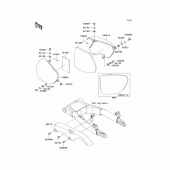 Схема вузла: Задні бічні обтічники & Захист ланцюга для Kawasaki EJ650 W650