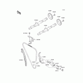 Схема узла: Распредвал & Цепь ГРМ & Натяжитель для Kawasaki ZR750 ZR-7