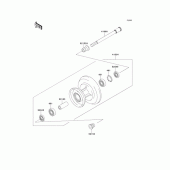 Схема вузла: Ступиця переднього колеса для Kawasaki BJ250 Estrella