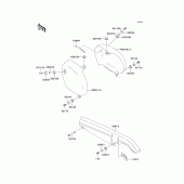 Схема вузла: Задні бічні обтічники & Захист ланцюга для Kawasaki BJ250 Estrella