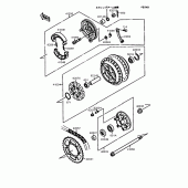Схема вузла: Заднє колесо & Привідний ланцюг для Kawasaki EL250 Eliminator 250LX