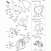 Схема вузла: Left engine cover(s) для Kawasaki EJ800 W800