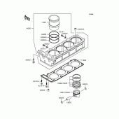 Схема узла: Цилиндр & Поршень (s) для Kawasaki ZX900 GPZ900R