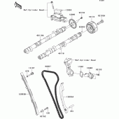 Схема вузла: Розподільний вал & Ланцюг ГРМ & Натягувач для Kawasaki ZG1400 1400GTR ABS