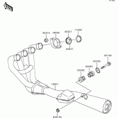 Схема вузла: Вихлопна система для Kawasaki ZR550 Zephyr
